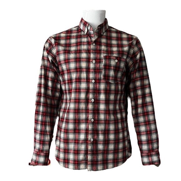 Nike Shirt Men Size Medium SB Button Down Long Sleeve Red Plaid Skateboarding - Picture 3 of 3